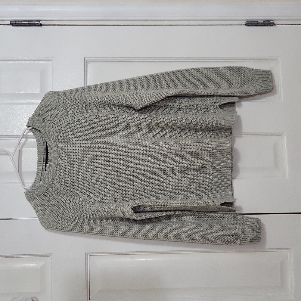 Vero Moda Lea raglan sweater in grey- size large